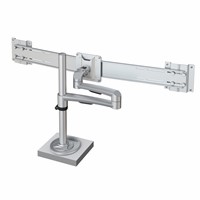 Hold Dual Monitor Arm 24 - 2x4 kg, dual bar, genomföringsfäste, silver